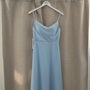Size 2 sky blue bridesmaid dress. Azazie
